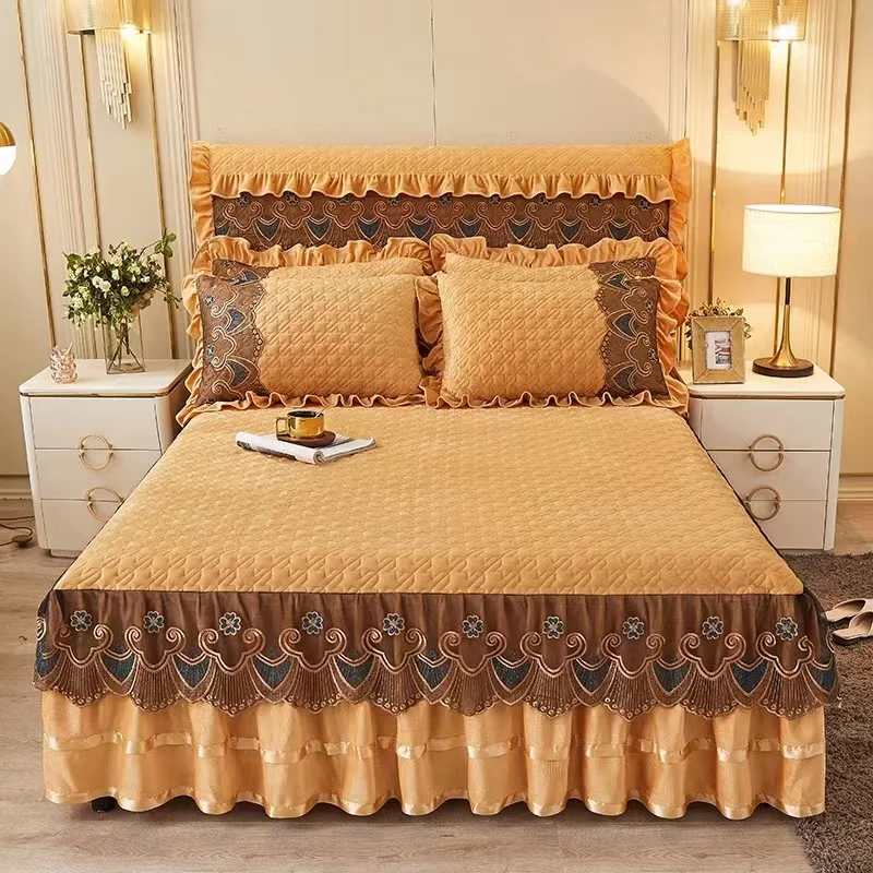 Luxury Thick Velvet Quilted Be - Embroidery Quilt Cover のレビューと価格
