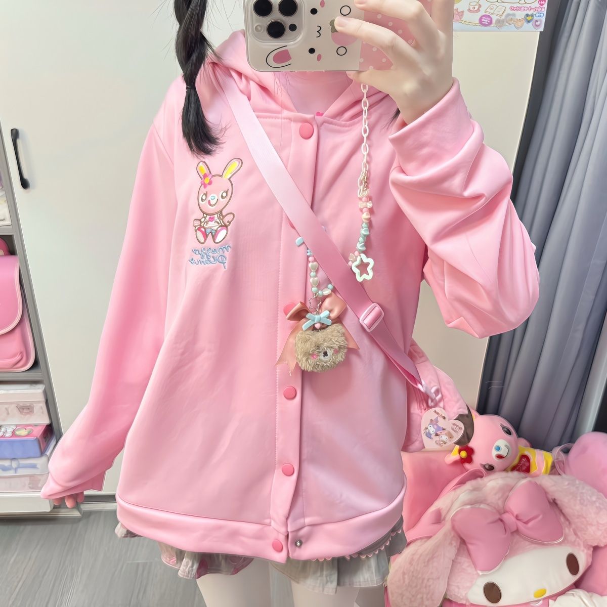 Japanese Cartoon Mp Embroidery - Embroidery Zip Up Hoodie のレビューと価格