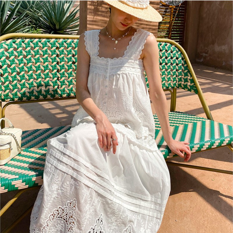 Bohemian White Square-neck Ves - Embroidery Vest のレビューと価格
