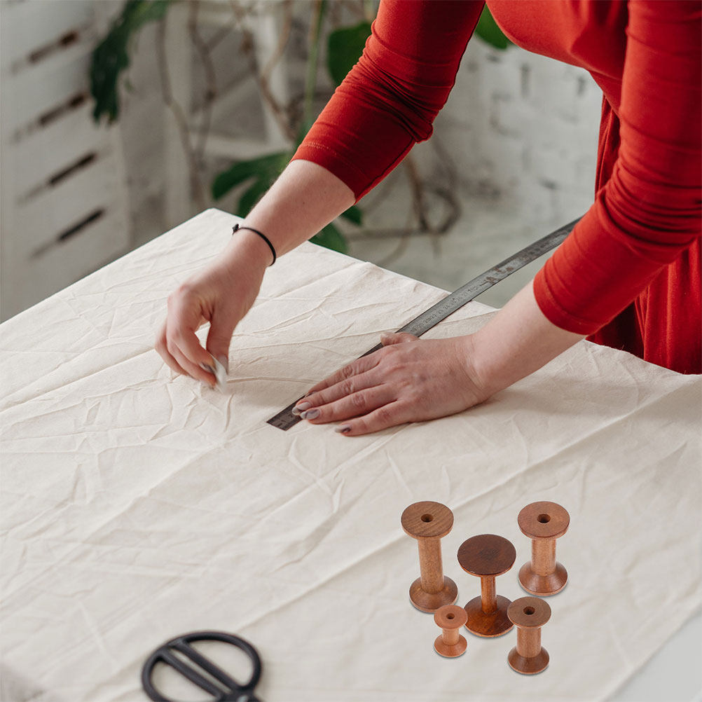 7Pcs Wooden Bobbins Set Space - Embroidery Thread Yarn のレビューと価格