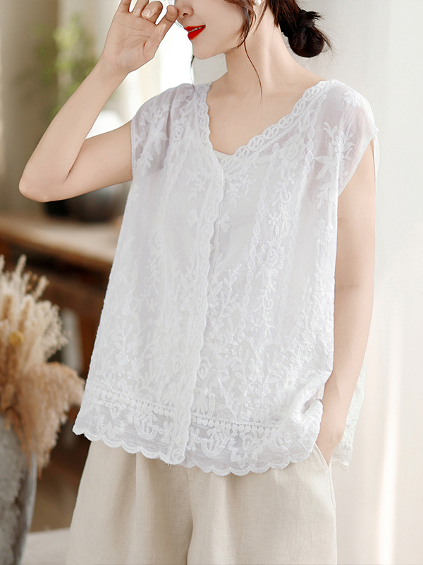 Summer New Heavy Embroidery Ve - Embroidery Vest のレビューと価格