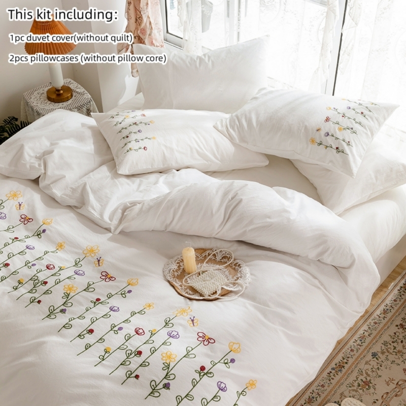 3pcs Embroidery Duvet Cover S - Embroidery Quilt Cover のレビューと価格