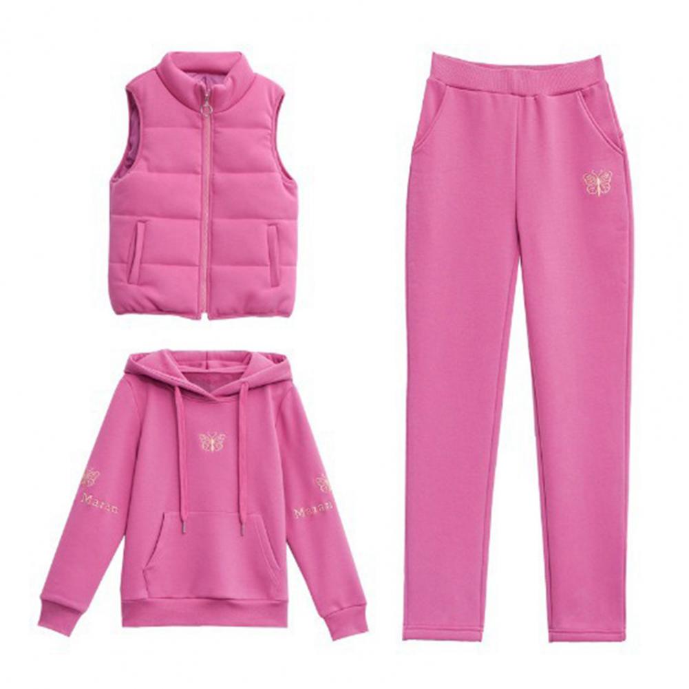 2026 3 Pcs/Set Women Waistcoat - Embroidery Zip Up Hoodie のレビューと価格