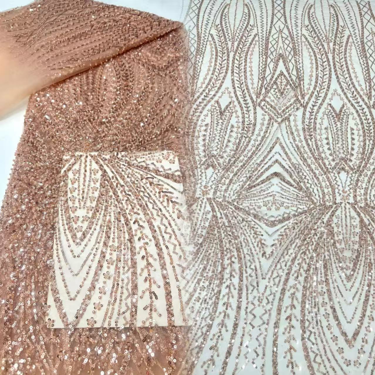 African Lace Fabric Sequins Be - Embroidery Gradient のレビューと価格