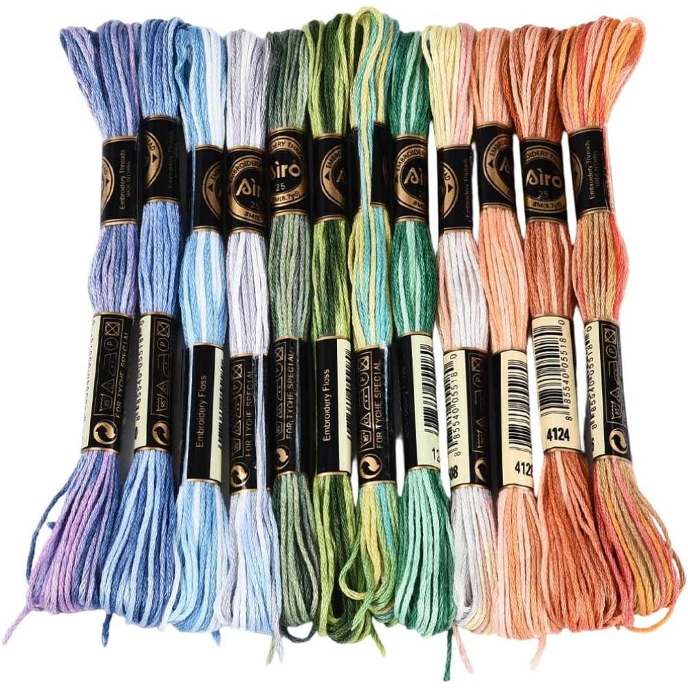 12 Skeins 105 Yards Cross Stit - Embroidery Gradient のレビューと価格