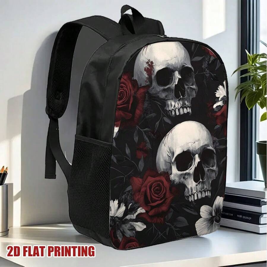 Gothic Skull Floral Backpack B - Embroidery Gothic のレビューと価格