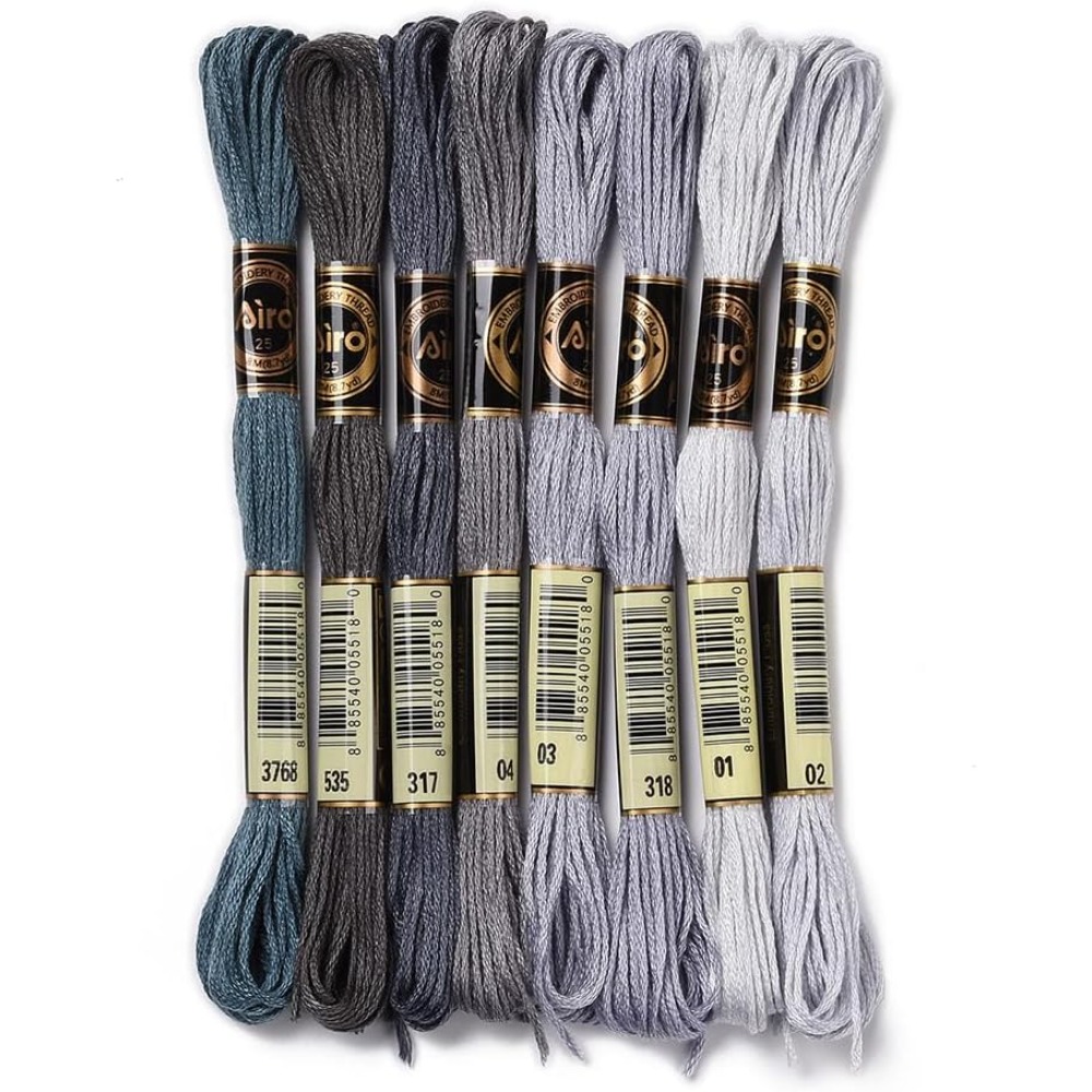 8 Skeins 70 Yards Grey Friends - Embroidery Thread Yarn のレビューと価格