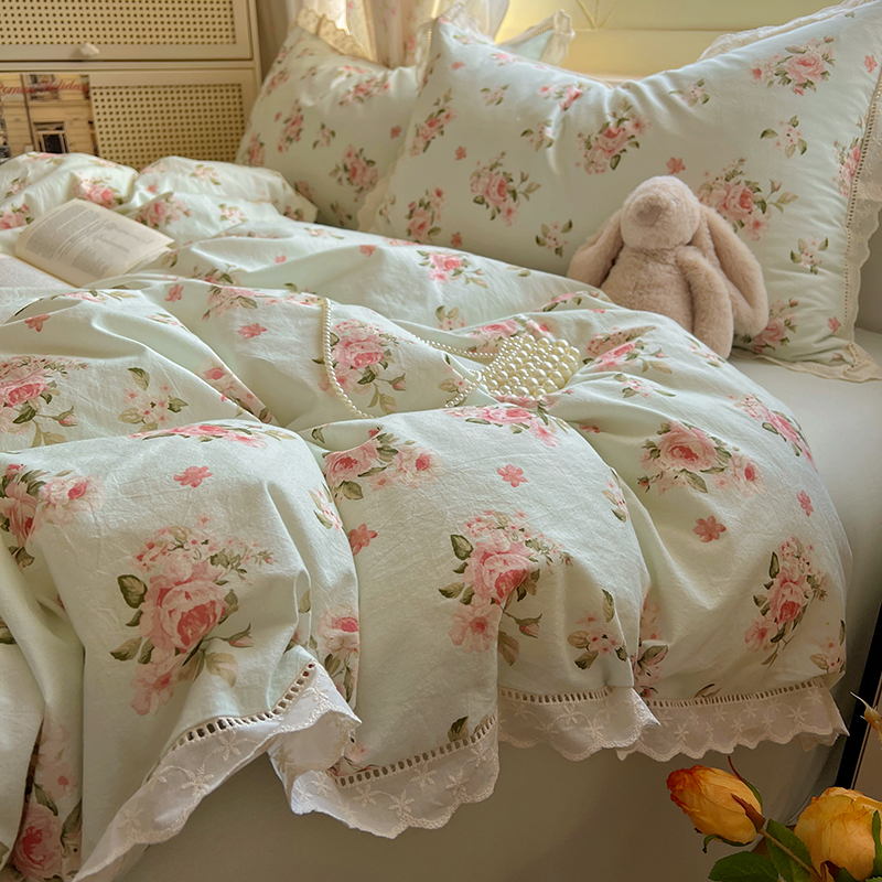 Washed Cotton Duvet Cover Sets - Embroidery Quilt Cover のレビューと価格