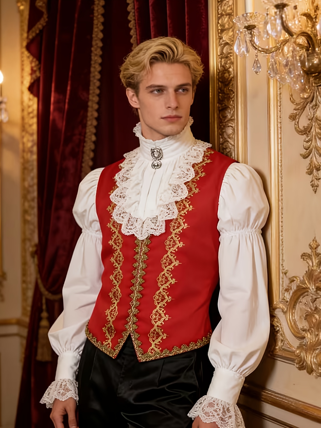 Hot Sale Men Royal Court Waist - Embroidery Vest のレビューと価格