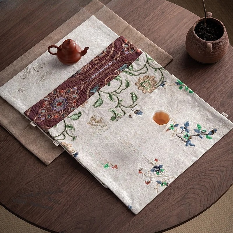 Brocade Embroidery Fabrics Tea - Embroidery Cloth のレビューと価格