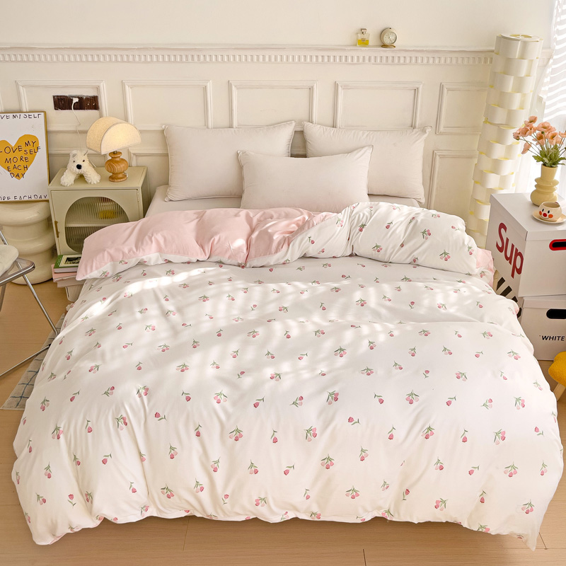 3-piece Knitted And Washed Do - Embroidery Quilt Cover のレビューと価格