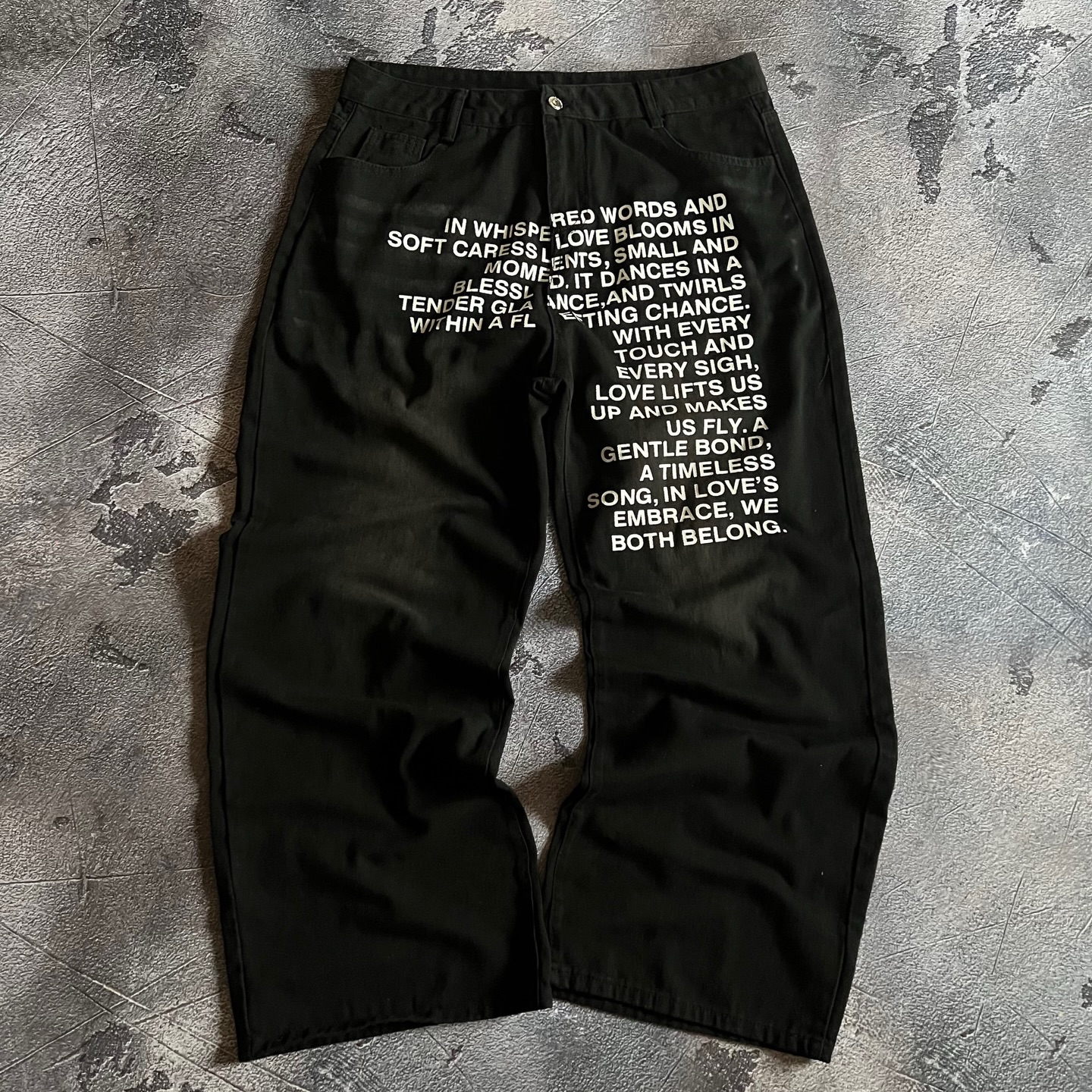 American Pattern Letter Jeans  - Embroidery Gothic のレビューと価格
