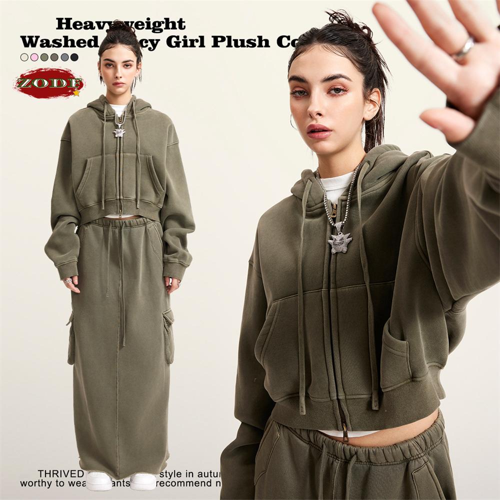 ZODF Retro 2025 Winter Women S - Embroidery Zip Up Hoodie のレビューと価格