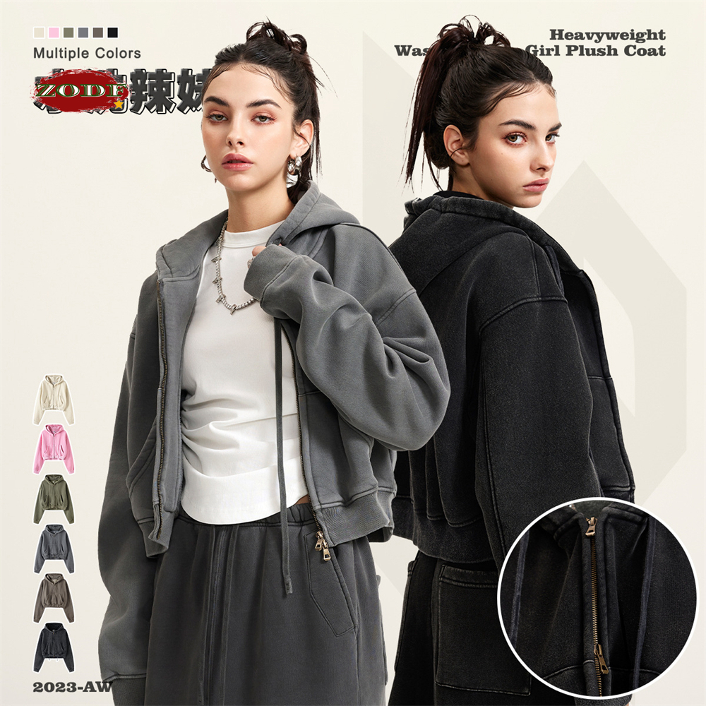 ZODF Retro 2025 Winter Women S - Embroidery Zip Up Hoodie のレビューと価格