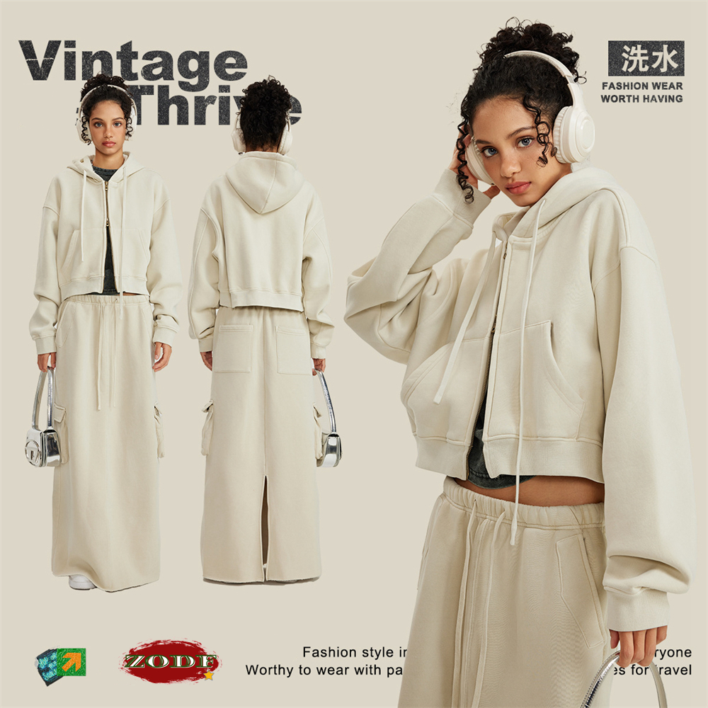 ZODF Retro 2025 Winter Women S - Embroidery Zip Up Hoodie のレビューと価格
