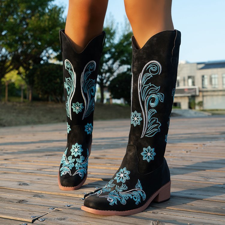 Retro Women Boot Fashion Women - Embroidery On Leather のレビューと価格