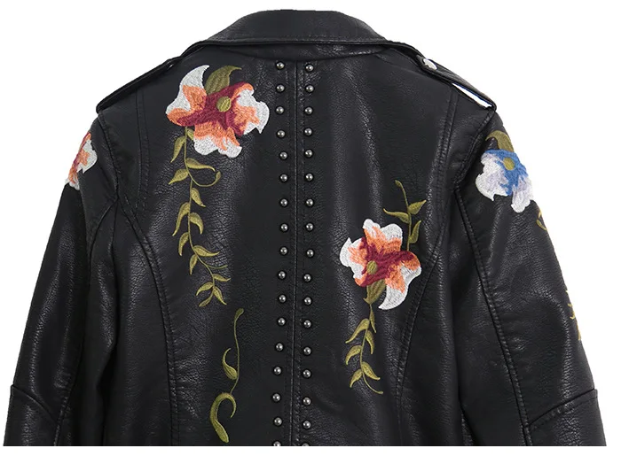 Floral Embroidery Faux Soft Le - Embroidery On Leather のレビューと価格