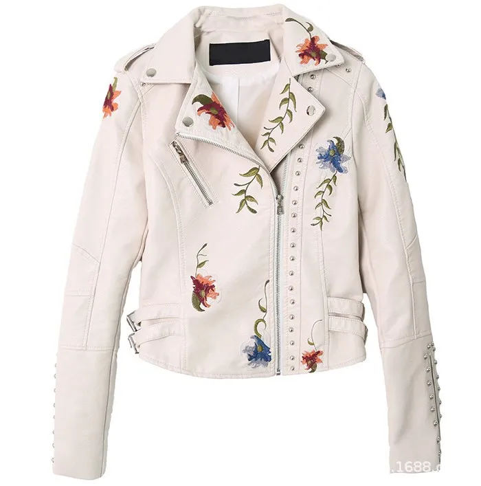 Floral Embroidery Faux Soft Le - Embroidery On Leather のレビューと価格