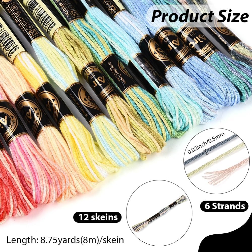 12 Skeins 105 Yards 6 Ply Vari - Embroidery Gradient のレビューと価格