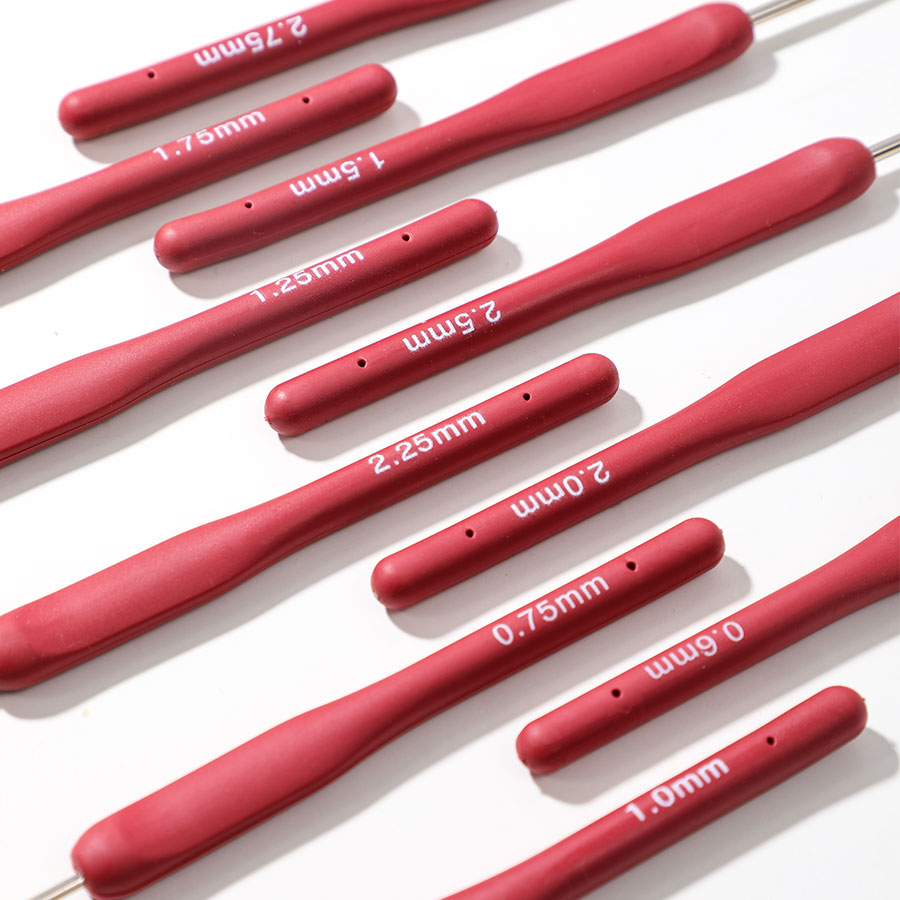 10pcs Red Crochet Set Kit Sili - Embroidery Needle のレビューと価格