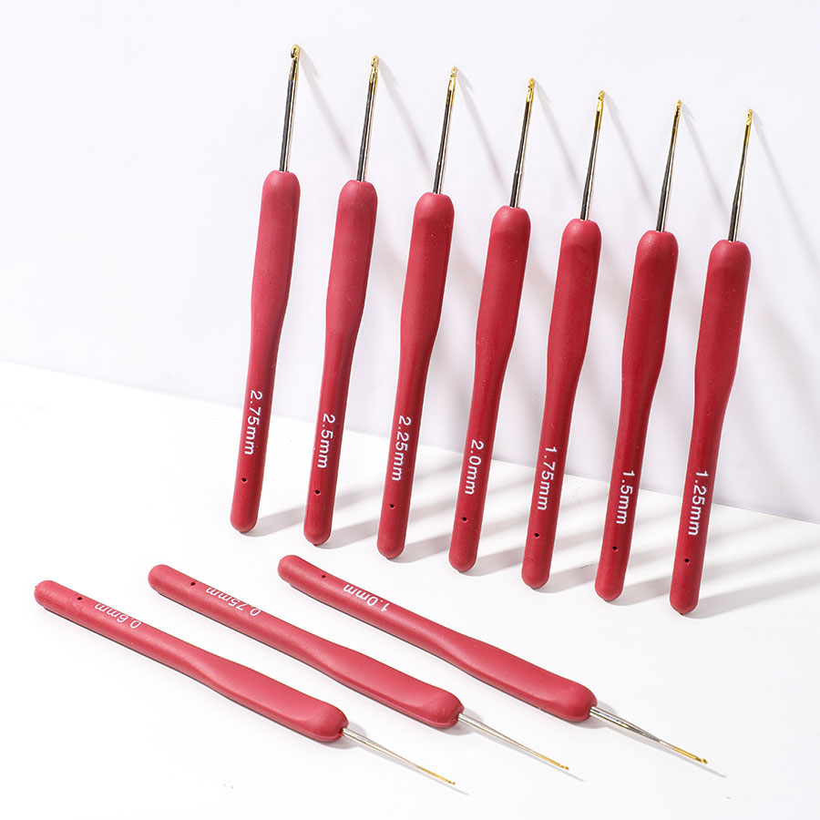 10pcs Red Crochet Set Kit Sili - Embroidery Needle のレビューと価格