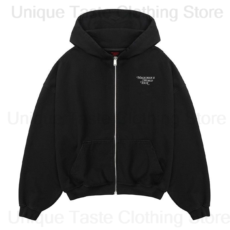 Jackson Wang MAGICMAN 2 Same Z - Embroidery Zip Up Hoodie のレビューと価格