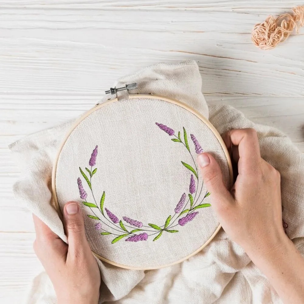 4 Sheets Lavender Flower Butte - Embroidery Cloth のレビューと価格