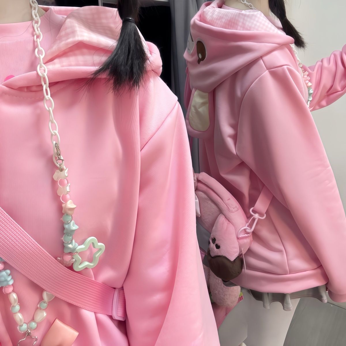 Japanese Cartoon Mp Embroidery - Embroidery Zip Up Hoodie のレビューと価格