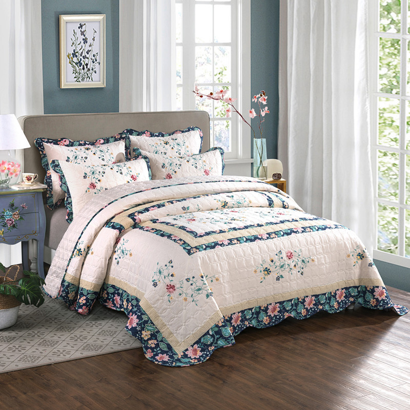 Floral Cotton Quilt Set, Quilt - Embroidery Quilt Cover のレビューと価格