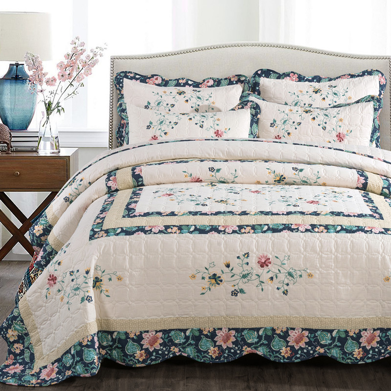 Floral Cotton Quilt Set, Quilt - Embroidery Quilt Cover のレビューと価格