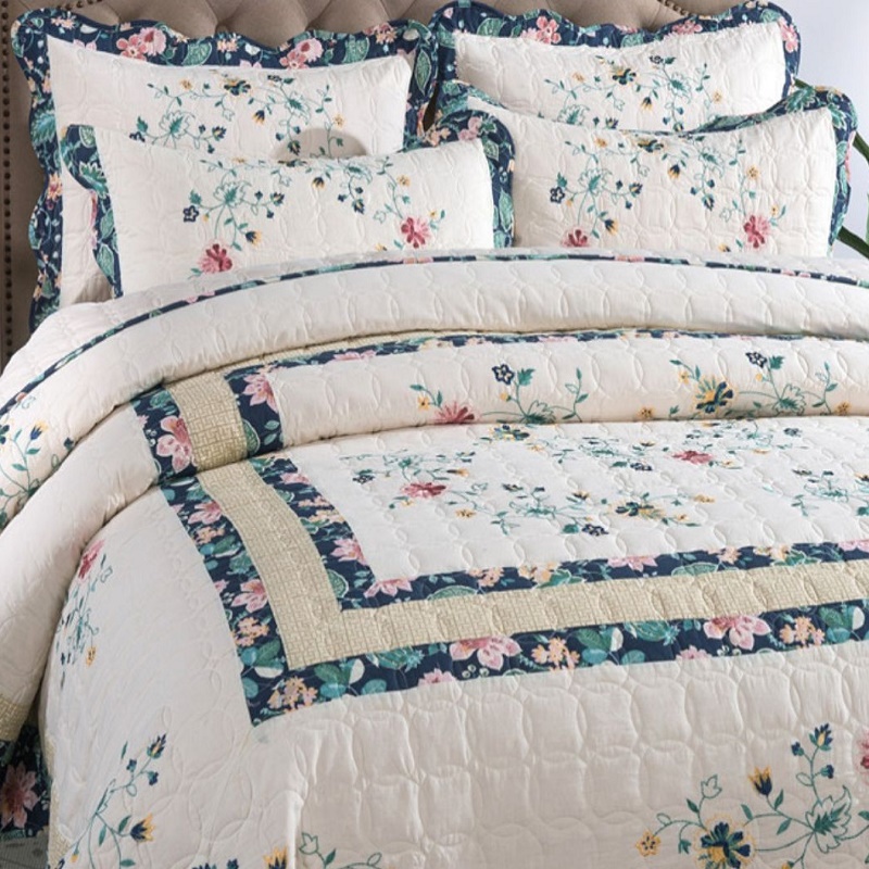 Floral Cotton Quilt Set, Quilt - Embroidery Quilt Cover のレビューと価格