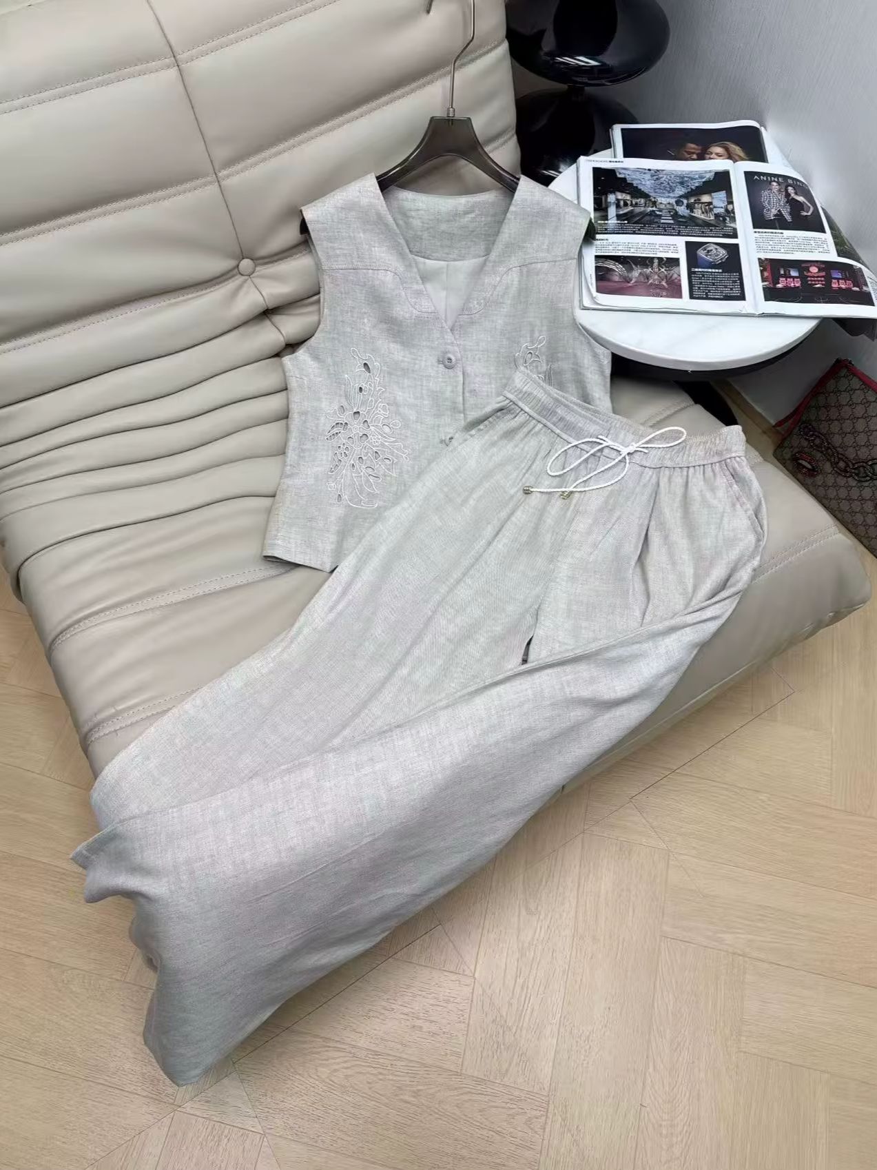 Elegant linen embroidered slee - Embroidery Vest のレビューと価格