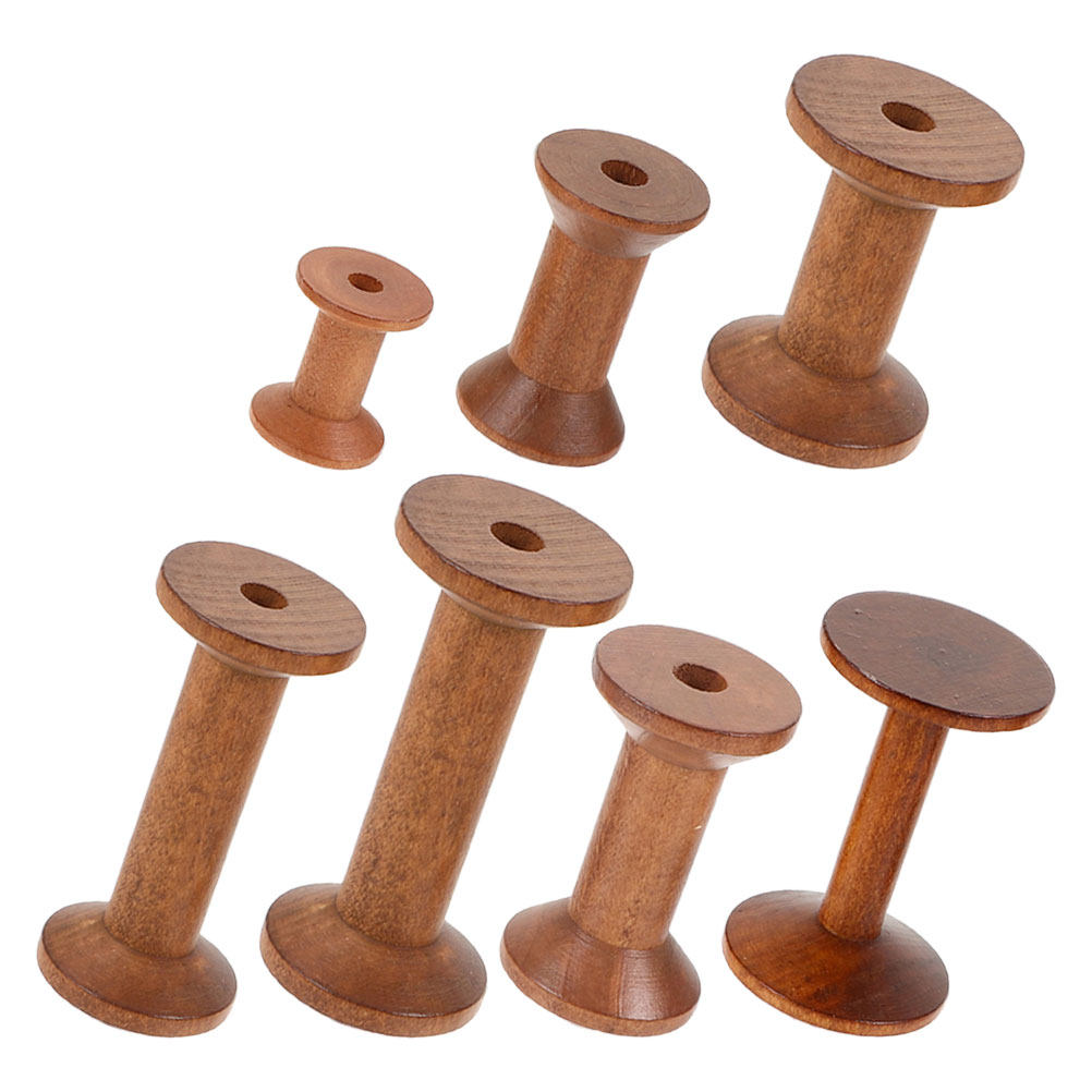 7Pcs Wooden Bobbins Set Space  - Embroidery Thread Yarn のレビューと価格