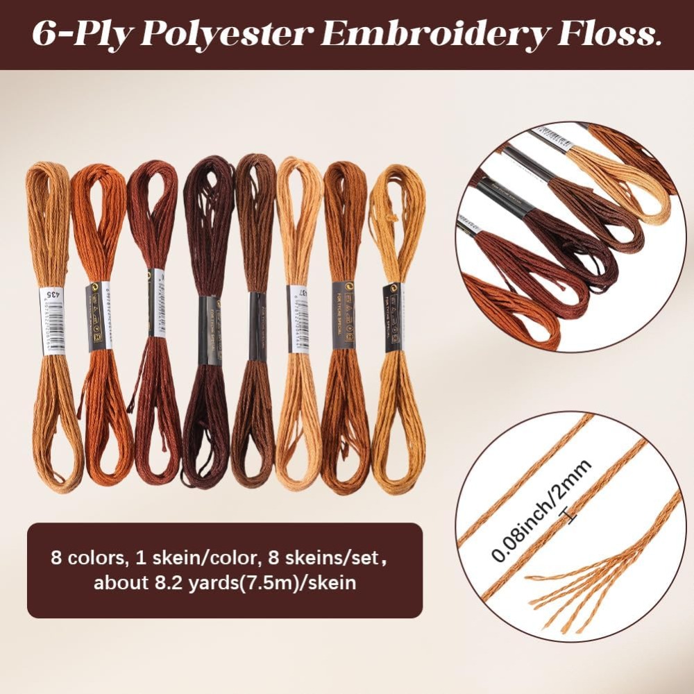 8 Skeins 6 Strands Brown Embro - Embroidery Gradient のレビューと価格