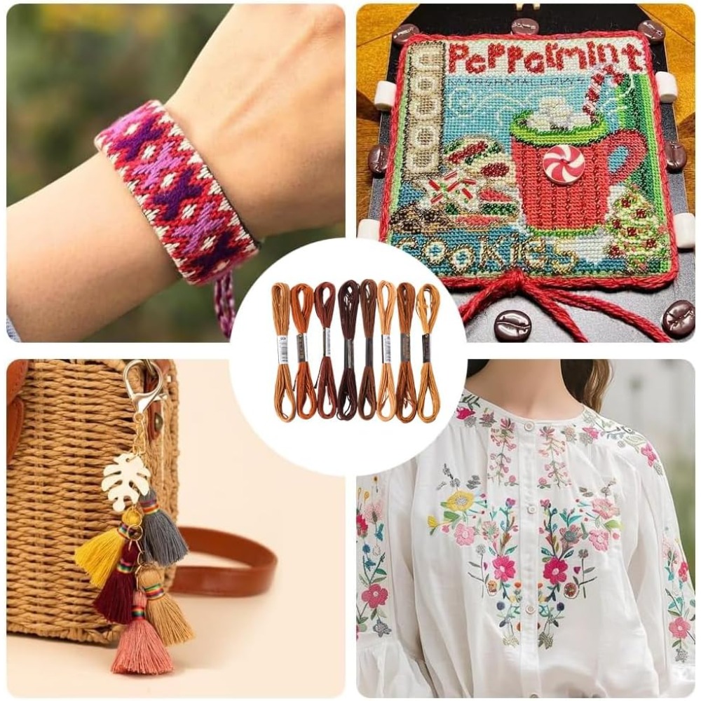 8 Skeins 6 Strands Brown Embro - Embroidery Gradient のレビューと価格
