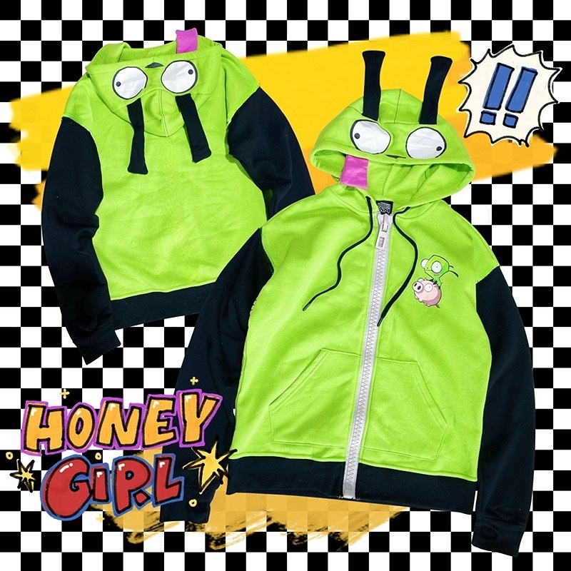 Anime Invader Cosplay Costume  - Embroidery Zip Up Hoodie のレビューと価格