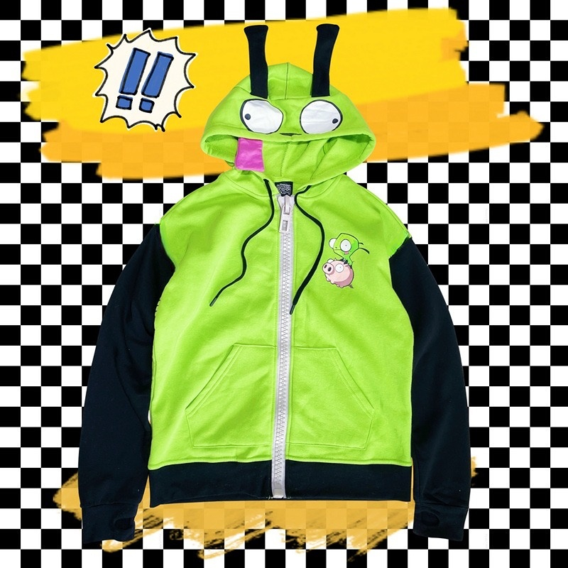 Anime Invader Cosplay Costume  - Embroidery Zip Up Hoodie のレビューと価格