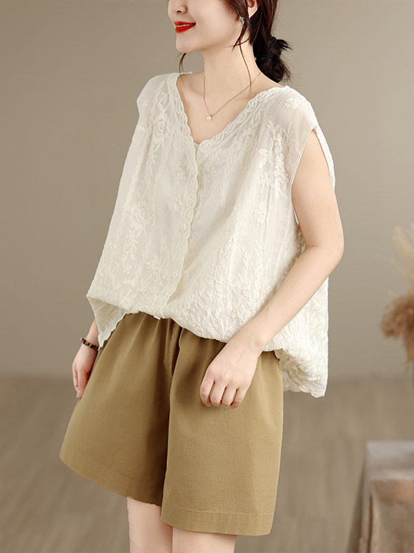 Summer New Heavy Embroidery Ve - Embroidery Vest のレビューと価格