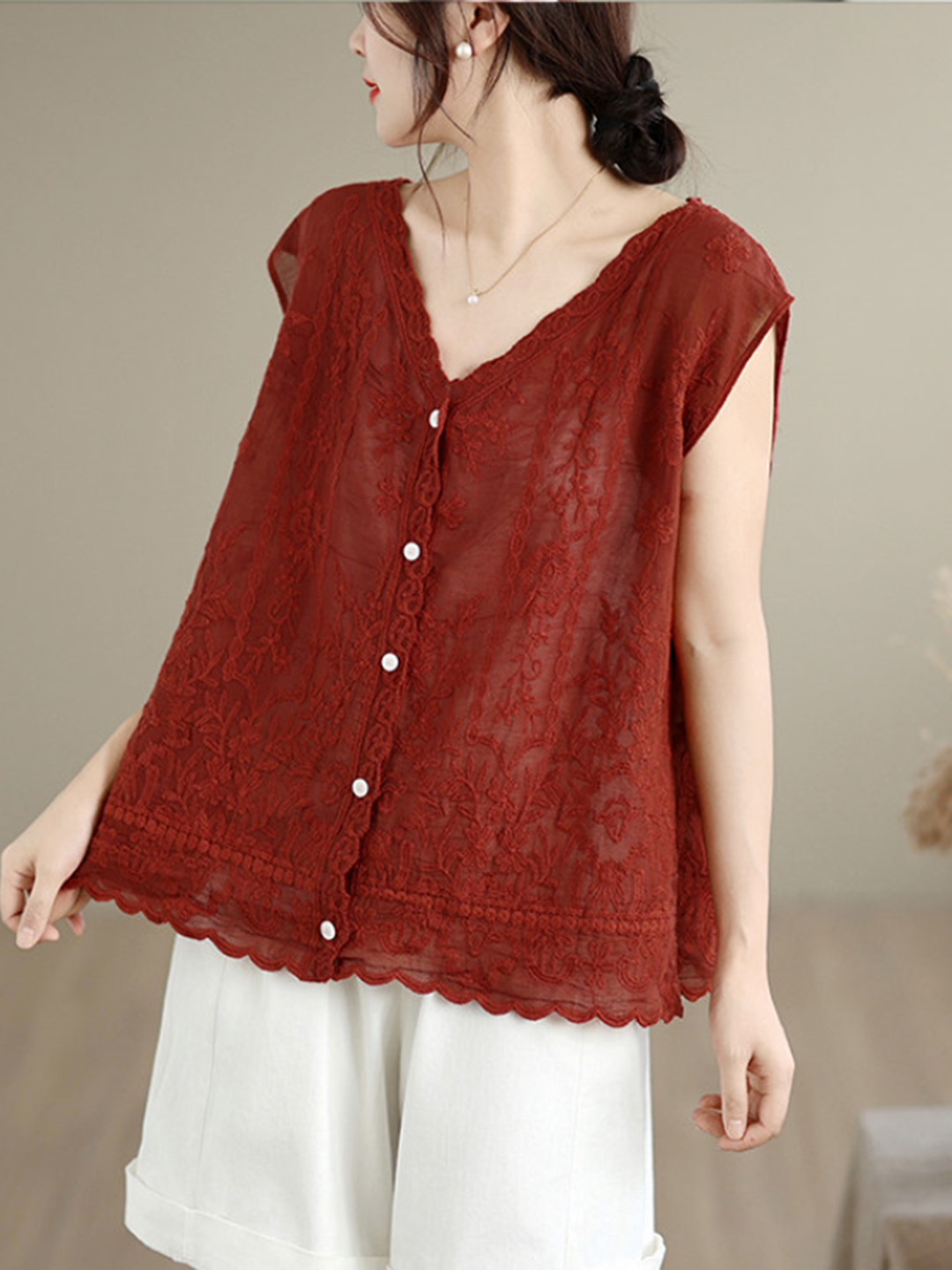 Summer New Heavy Embroidery Ve - Embroidery Vest のレビューと価格