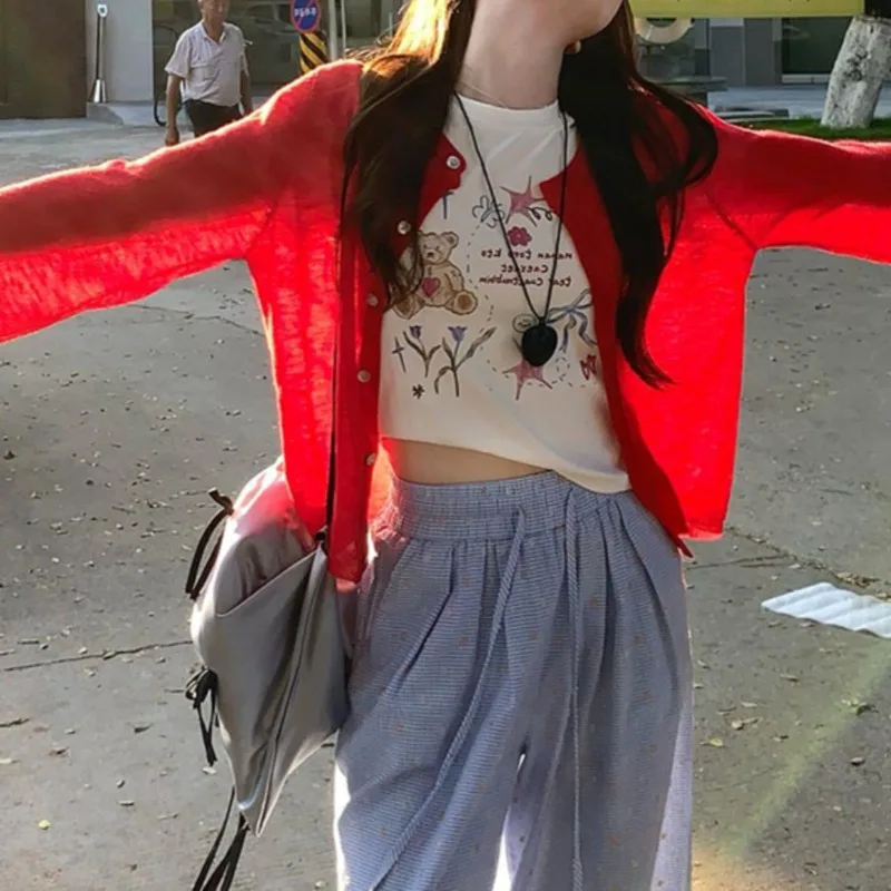 Korean Fashion Cardigan Women  - Embroidery Thread Yarn のレビューと価格