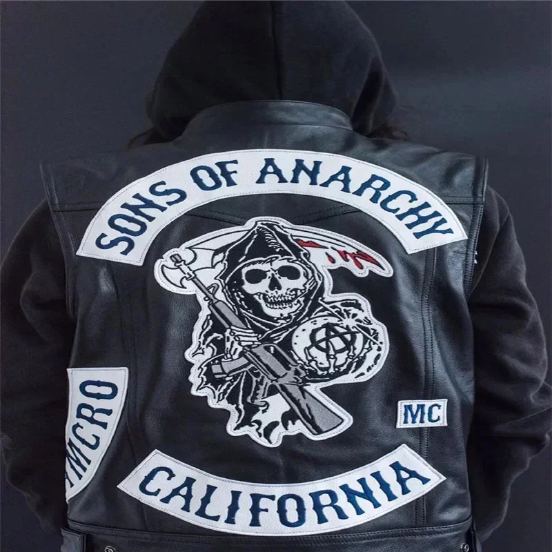 ABC123Leather Men Motorcycle C - Embroidery Vest のレビューと価格