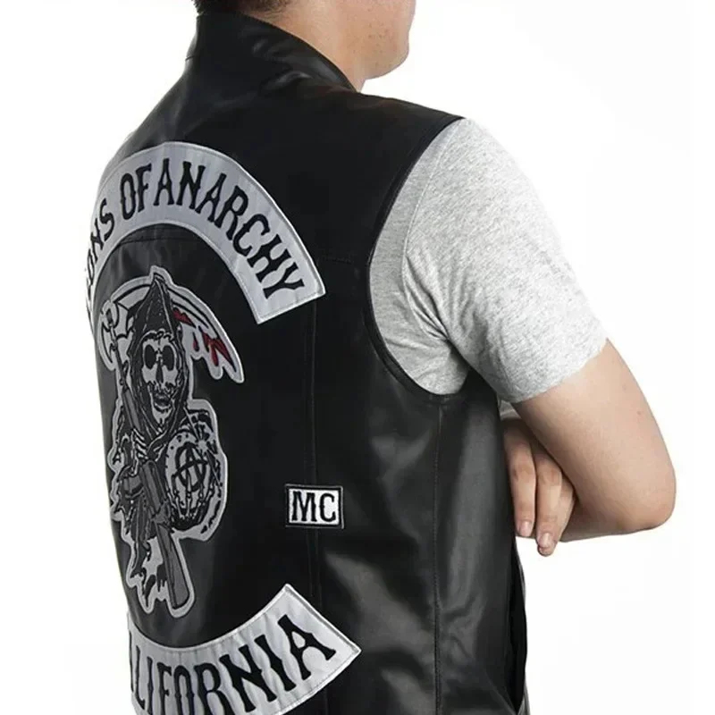 ABC123Leather Men Motorcycle C - Embroidery Vest のレビューと価格