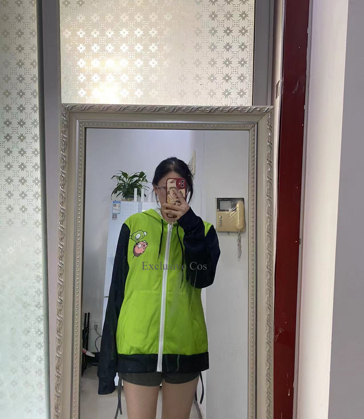 Anime Invader Cosplay Costume  - Embroidery Zip Up Hoodie のレビューと価格