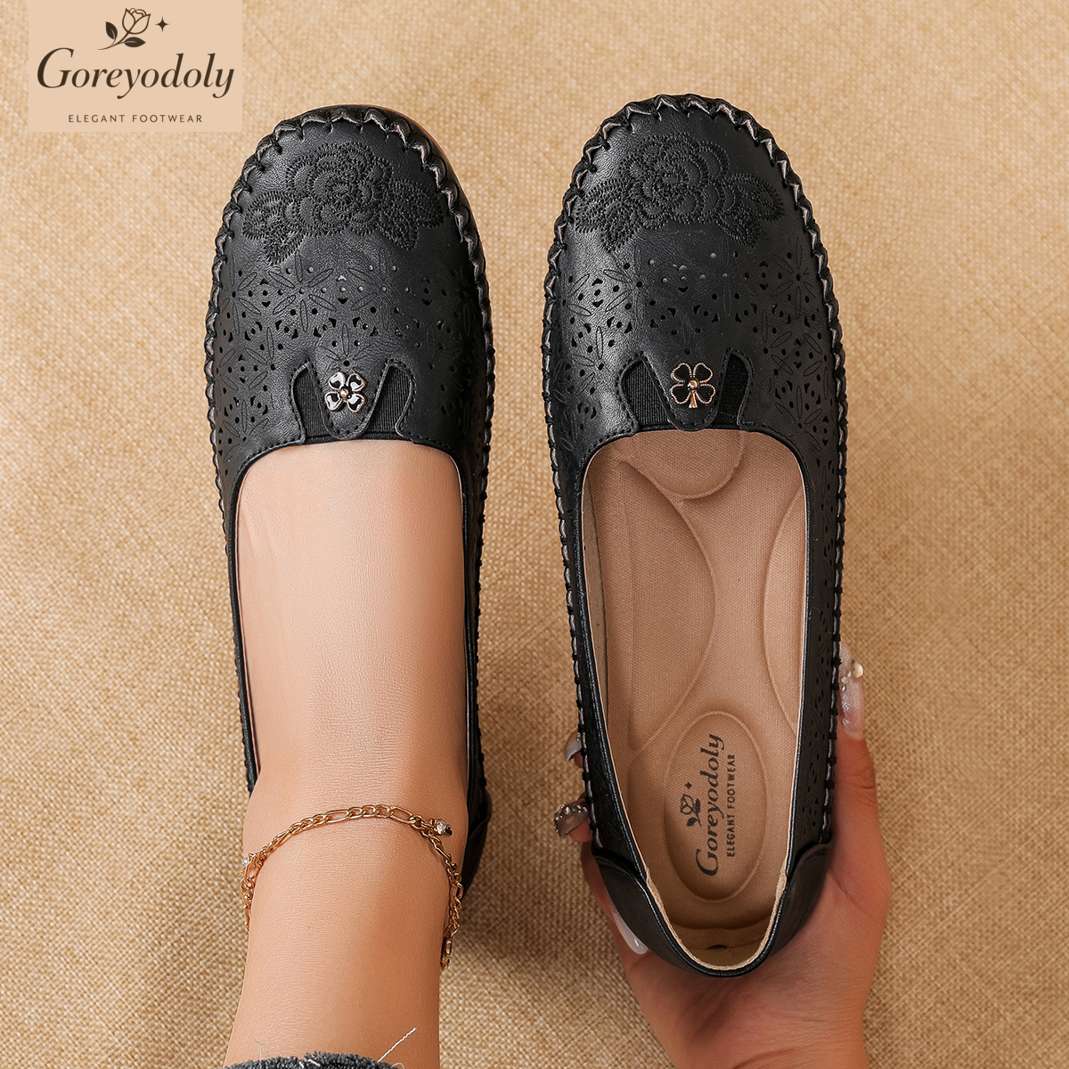 Goreyodoly women loafers flora - Embroidery On Leather のレビューと価格