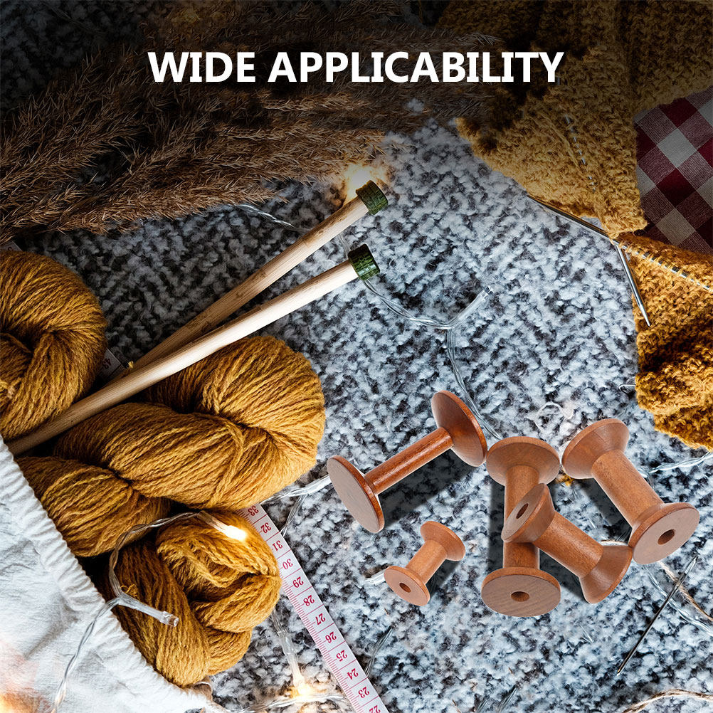 7Pcs Wooden Spools Set Smooth  - Embroidery Thread Yarn のレビューと価格