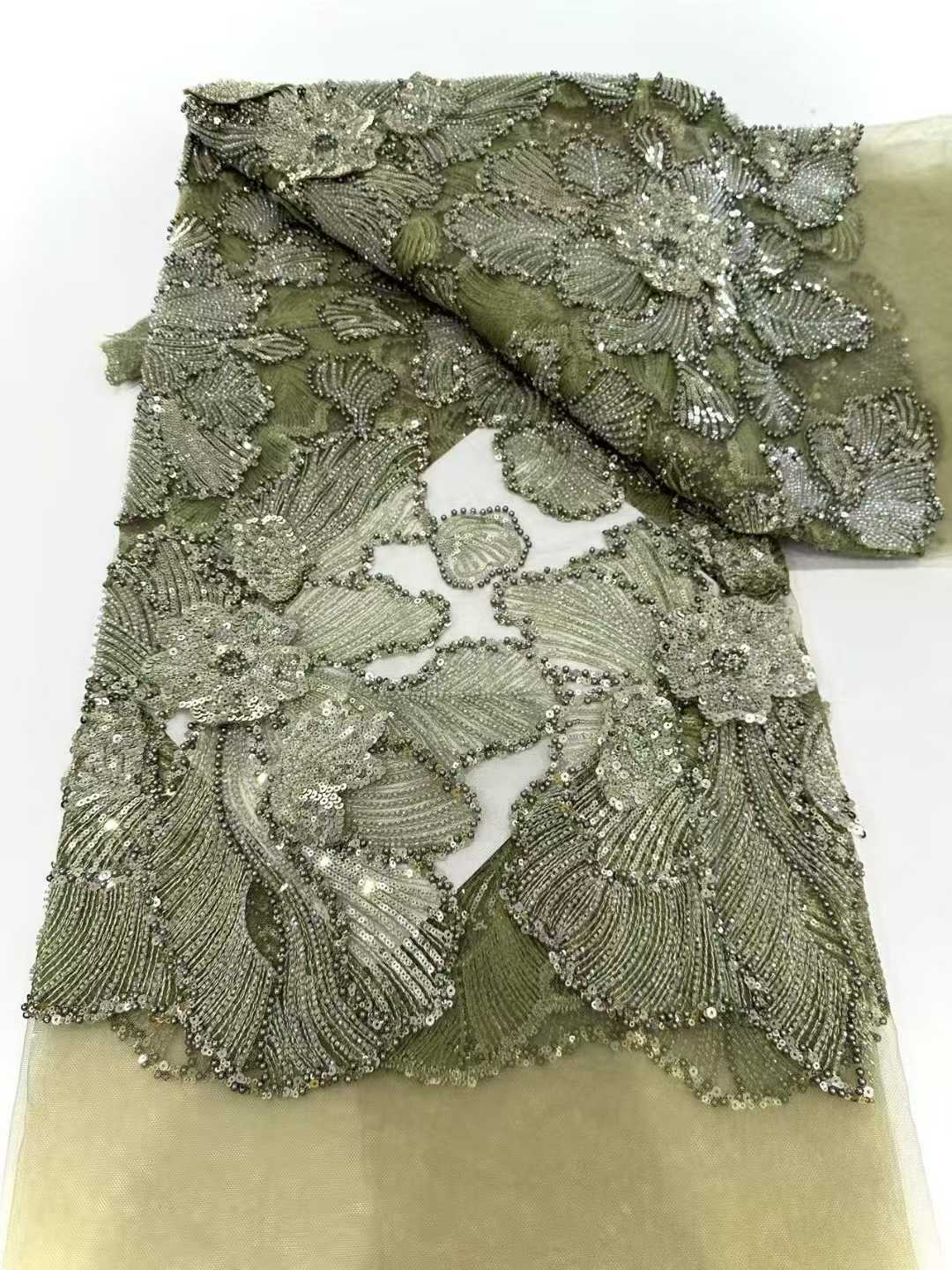 Green African Beads Groom Tull - Embroidery Gradient のレビューと価格