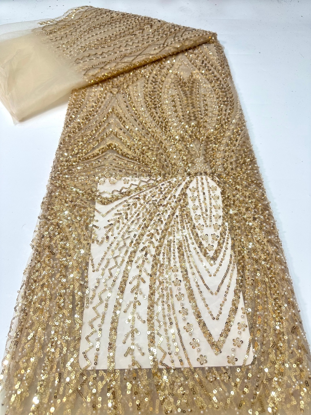 African Lace Fabric Sequins Be - Embroidery Gradient のレビューと価格