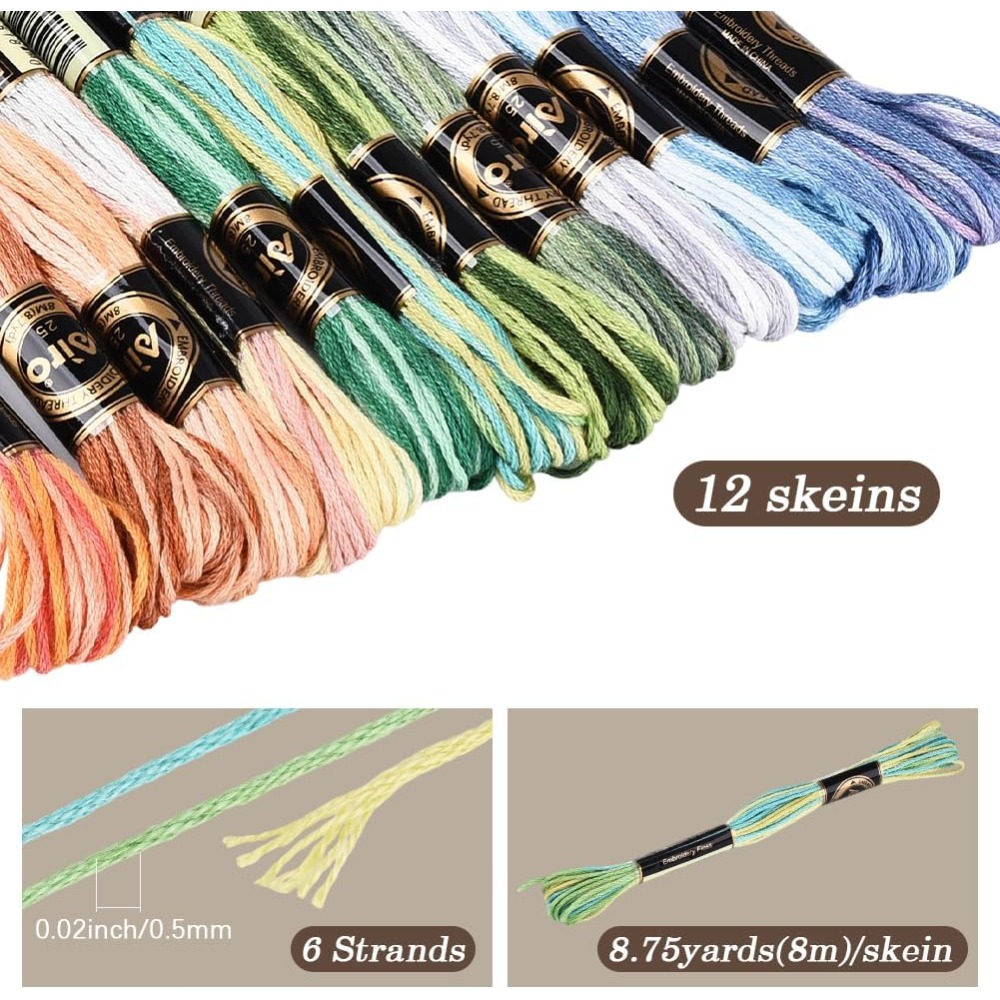 12 Skeins 105 Yards Cross Stit - Embroidery Gradient のレビューと価格