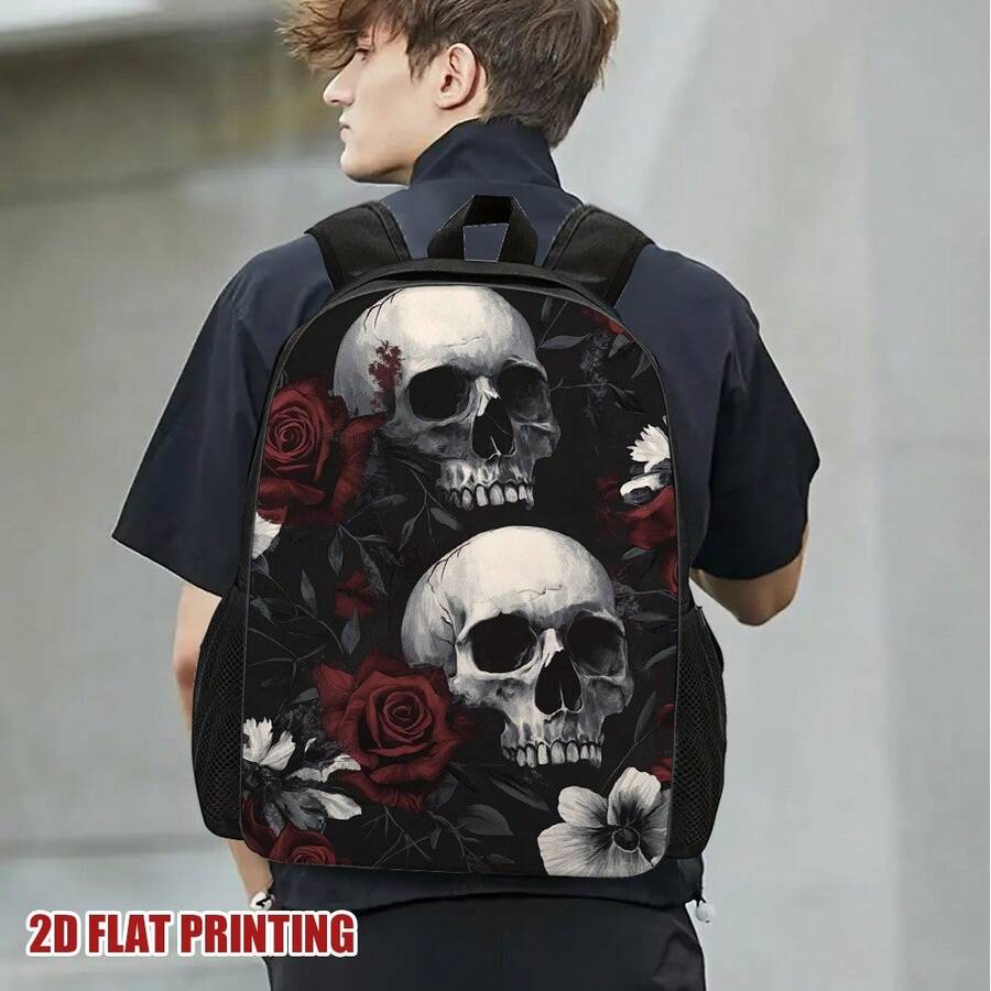 Gothic Skull Floral Backpack B - Embroidery Gothic のレビューと価格