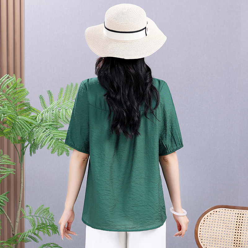 Summer Elastic Tee Shirt Solid - Embroidery Cloth のレビューと価格